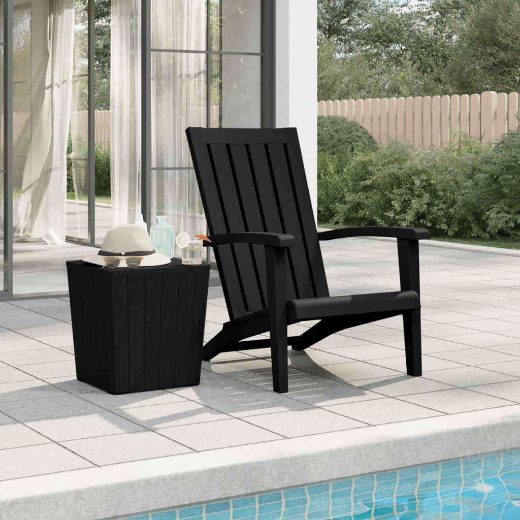 Patio Adirondack Chair Black Polypropylene at Set Shop and Smile