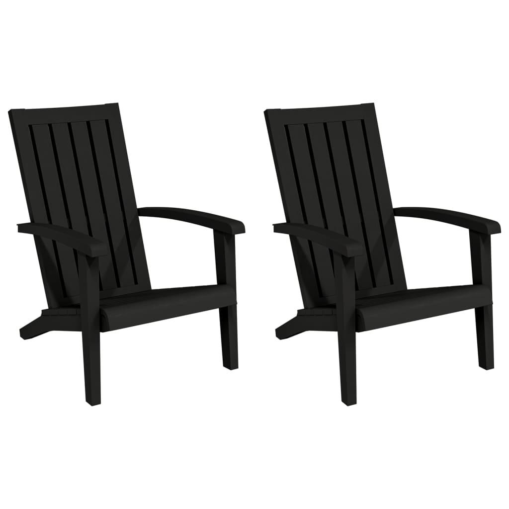 Patio Adirondack Chairs 2 pcs Black Polypropylene at Set Shop and Smile