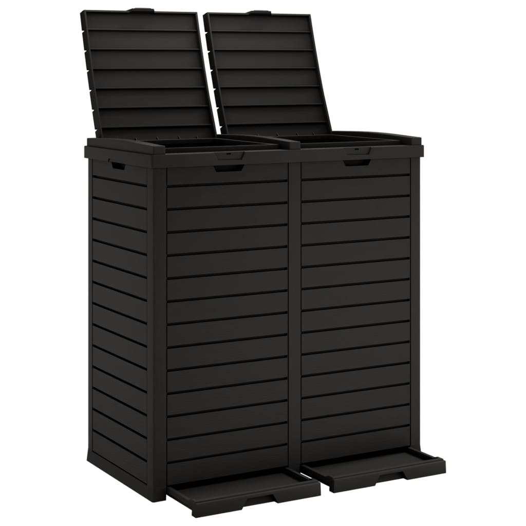 Outdoor Garbage Bin Black 30.7"x16.1"x33.9" Polypropylene at Set Shop and Smile