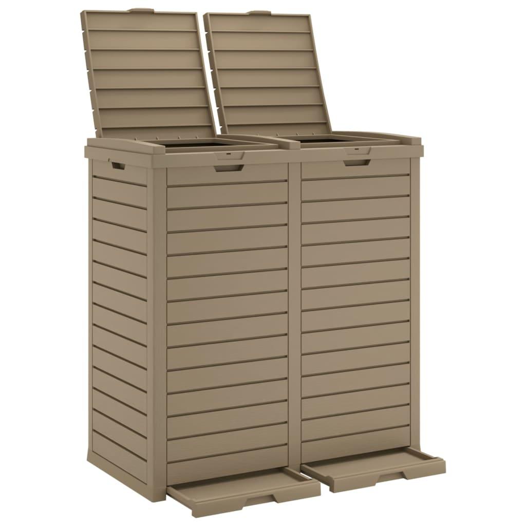 Outdoor Garbage Bin Light Brown 30.7"x16.1"x33.9" Polypropylene at Set Shop and Smile