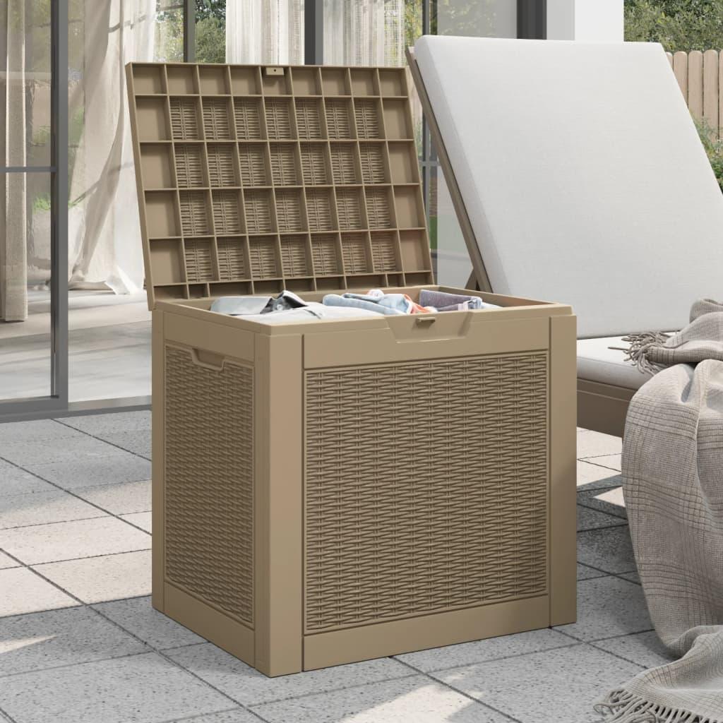 Patio Storage Box Light Brown 21.9"x16.9"x20.9" Polypropylene at Set Shop and Smile