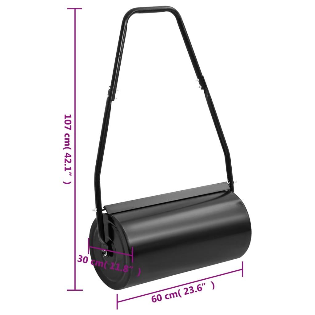 Garden Lawn Roller with Handle Black 11.1 gal Iron and Steel at Set Shop and Smile