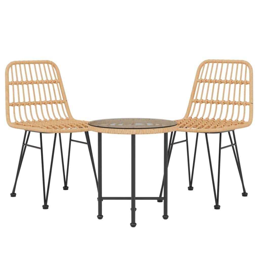 3 Piece Patio Dining Set Poly Rattan at Set Shop and Smile