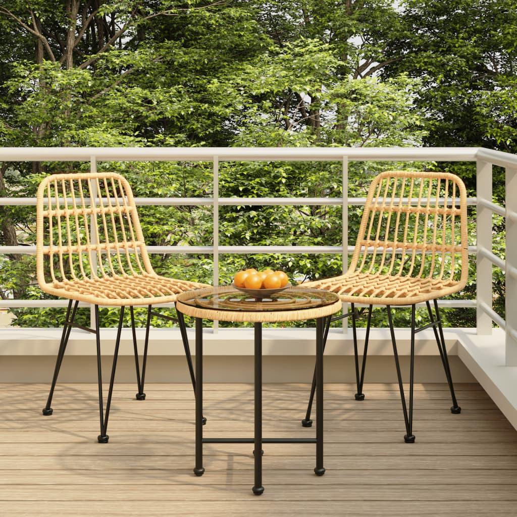 3 Piece Patio Dining Set Poly Rattan at Set Shop and Smile