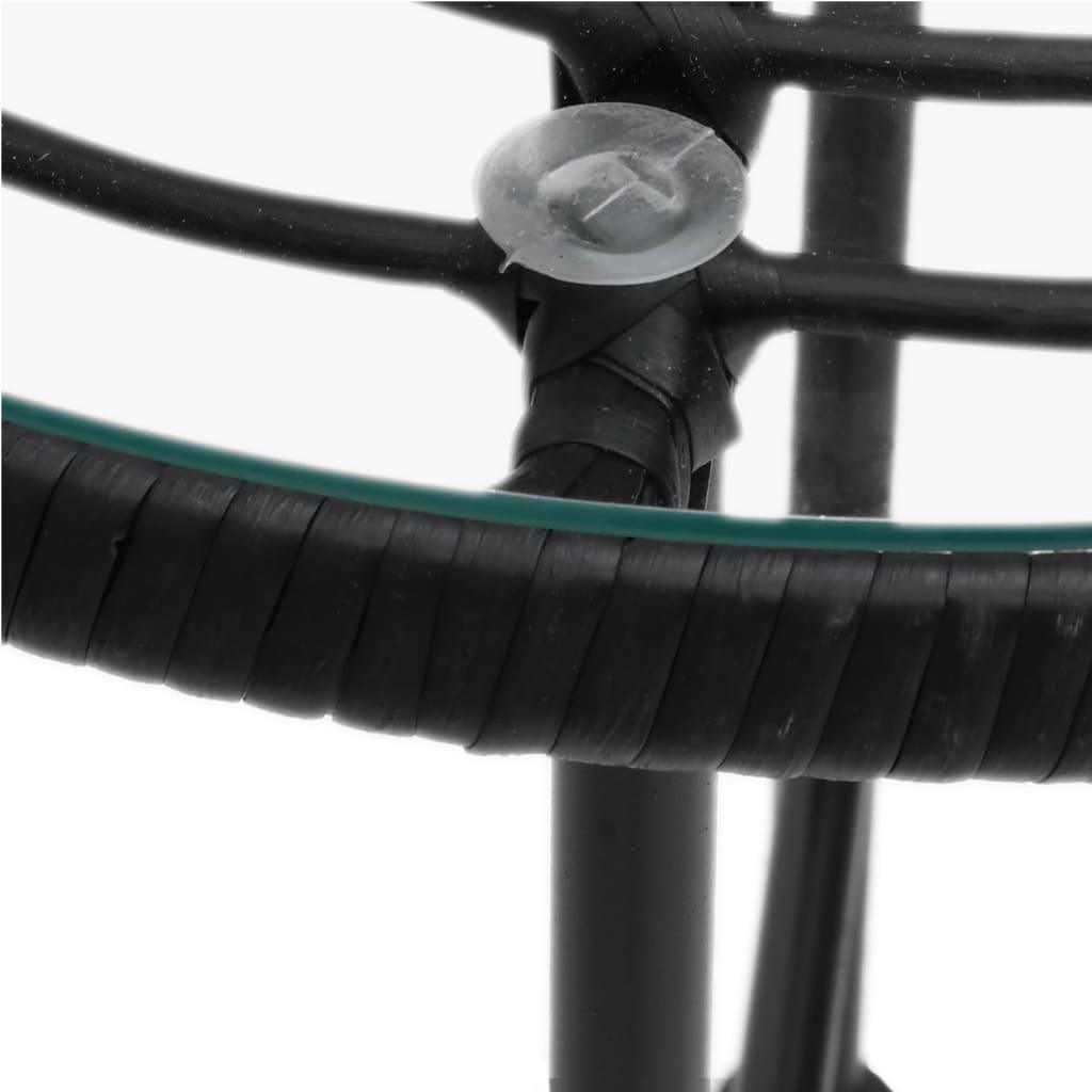 3 Piece Patio Dining Set Black Poly Rattan at Set Shop and Smile