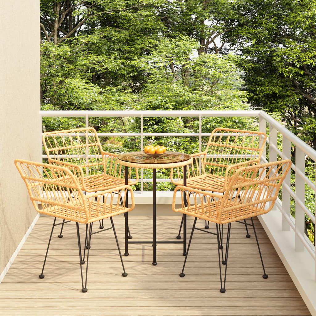 5 Piece Patio Dining Set Poly Rattan at Set Shop and Smile