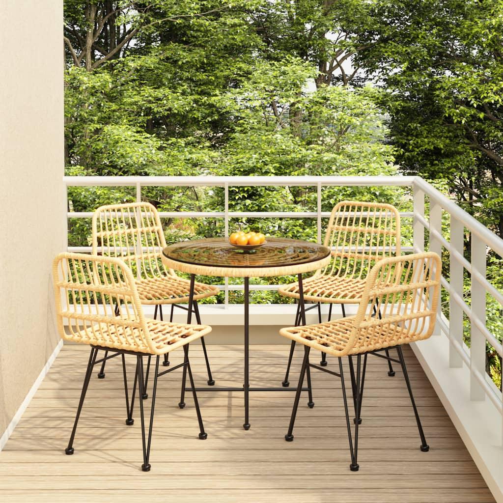 5 Piece Patio Dining Set Poly Rattan at Set Shop and Smile