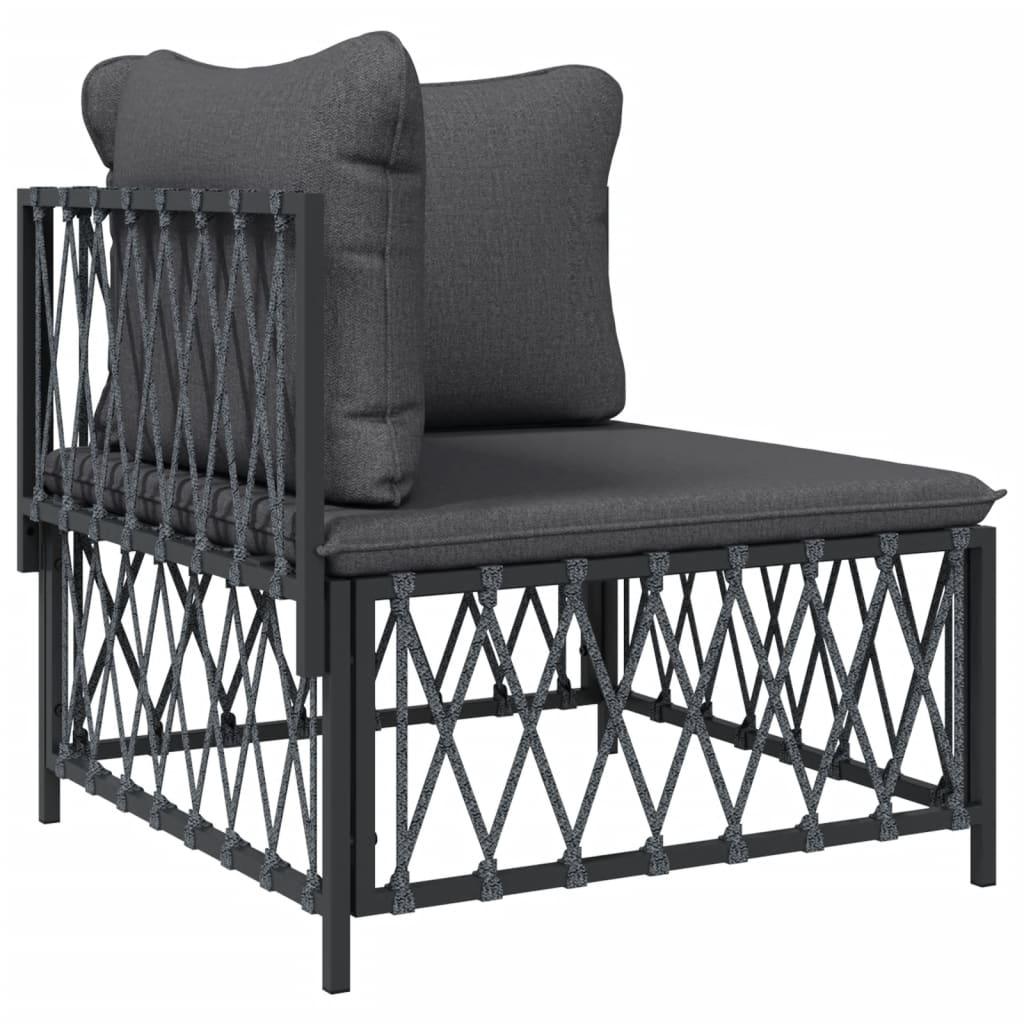 2 Piece Patio Lounge Set with Cushions Anthracite Steel at Set Shop and Smile