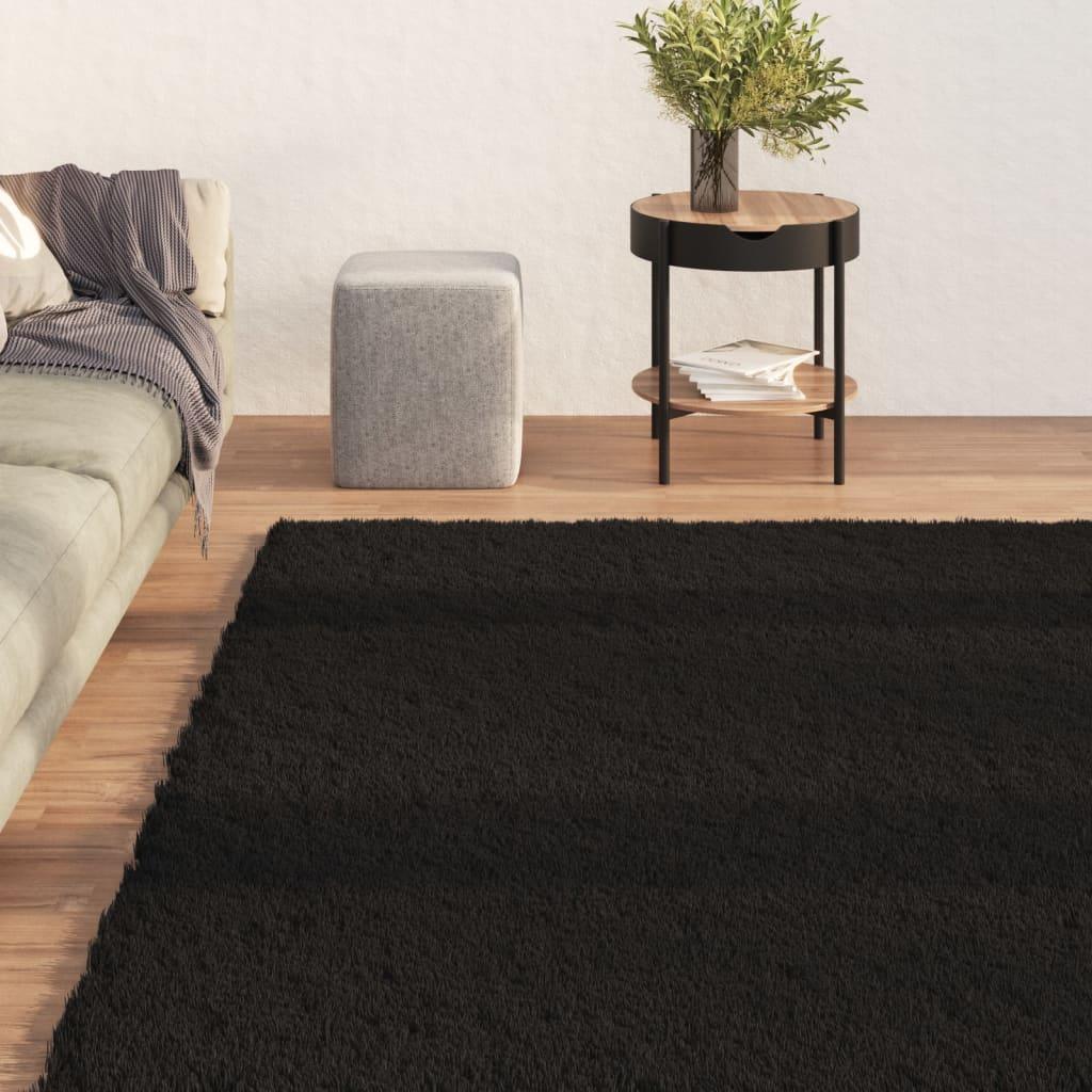 Washable Rug Soft Shaggy Black 63"x90.6" Anti Slip at Set Shop and Smile