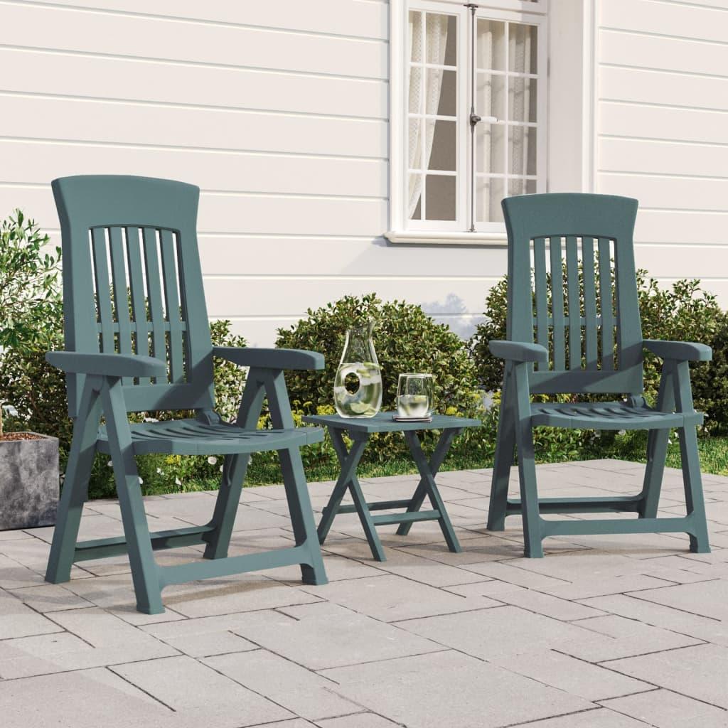 Patio Reclining Chairs 2 pcs Green PP at Set Shop and Smile