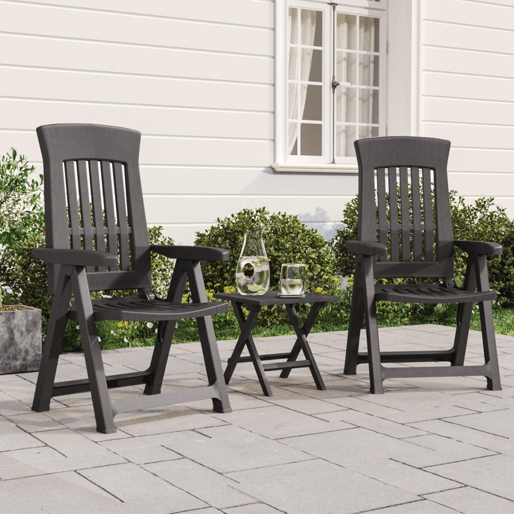 Patio Reclining Chairs 2 pcs Anthracite PP at Set Shop and Smile