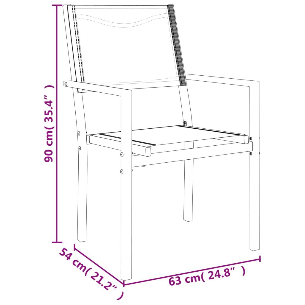 5 Piece Patio Dining Set Black Steel and Textilene at Set Shop and Smile