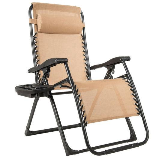 Oversize Lounge Chair with Cup Holder of Heavy Duty for outdoor-Beige at Set Shop and Smile