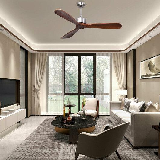 52 Inch Modern Brushed Nickel Finish Ceiling Fan with Remote Control at Set Shop and Smile