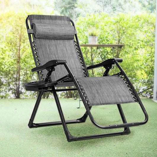 Oversize Lounge Chair with Cup Holder of Heavy Duty for outdoor-Gray at Set Shop and Smile