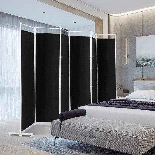 6-Panel Room Divider Folding Privacy Screen -Black at Set Shop and Smile