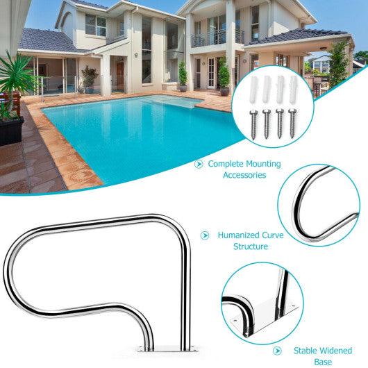 Stainless Steel Swimming Pool Hand Rail with Base Plate at Set Shop and Smile