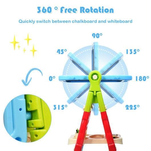 Height Adjustable Kids Art Easel Magnetic Double Sided Board-Blue at Set Shop and Smile