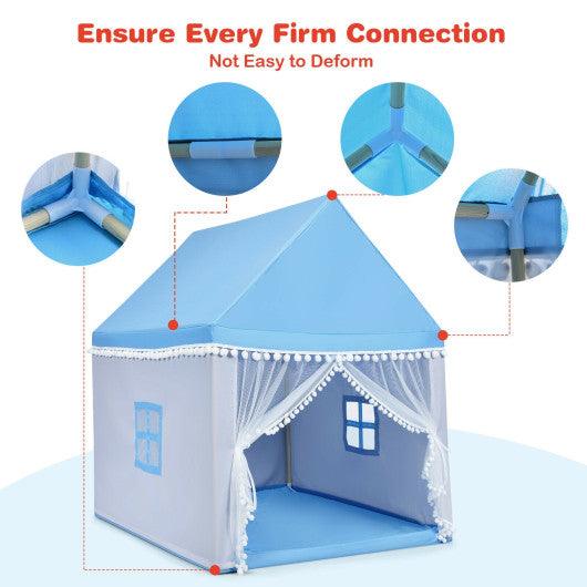 Kids Play Tent Large Playhouse Children Play Castle Fairy Tent Gift with Mat-Blue at Set Shop and Smile