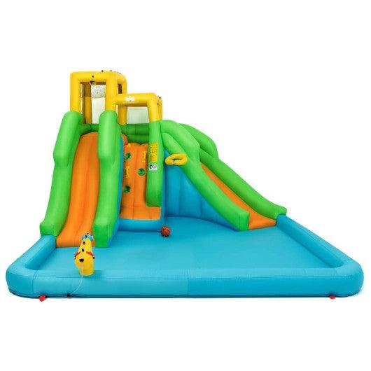 Inflatable Water Park Bounce House with Climbing Wall without Blower at Set Shop and Smile