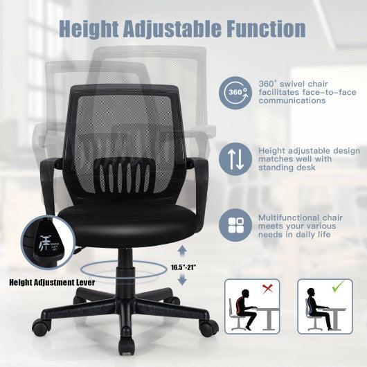 Mid-Back Mesh Height Adjustable Executive Chair with Lumbar Support at Set Shop and Smile
