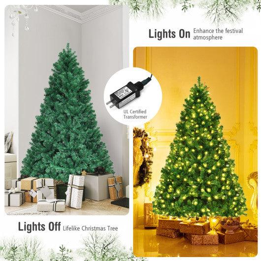 7.5 Feet PVC Artificial Christmas Tree with LED Lights-7.5 ft at Set Shop and Smile
