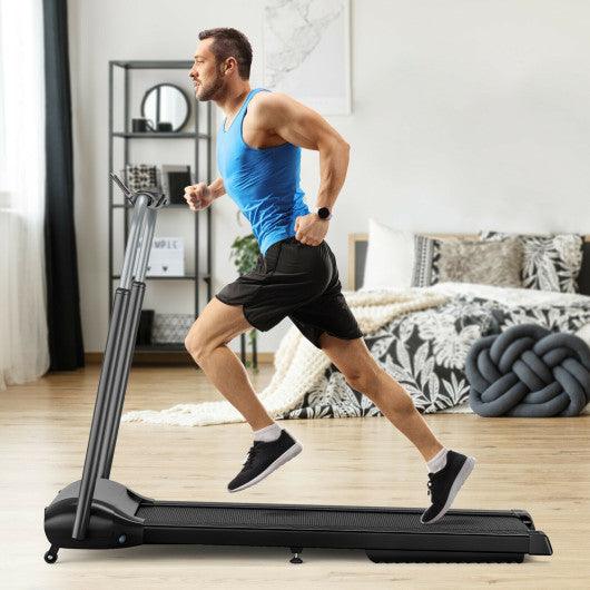 Compact Folding Treadmill with Touch Screen APP Control-Black at Set Shop and Smile
