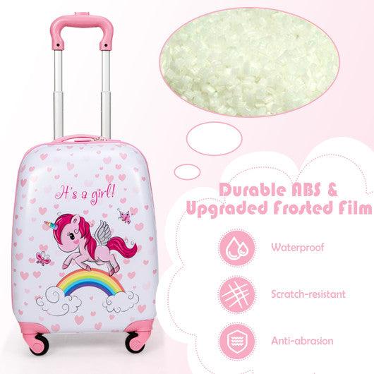 2 Pieces Kids Luggage Set 12 Inch Backpack and 16 Inch Kid Carry on Suitcase with Wheels at Set Shop and Smile