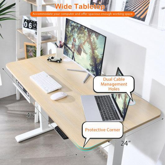48 Inches Electric Standing Adjustable Desk with Control Panel and USB Port-Beige at Set Shop and Smile