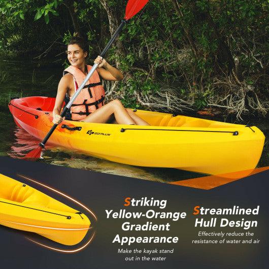 Single Sit-on-Top Kayak with Detachable Aluminum Paddle-Yellow at Set Shop and Smile