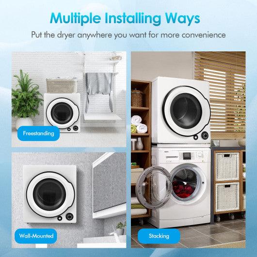 Compact Electric Tumble Laundry Dryer with Stainless Steel Tub-White at Set Shop and Smile