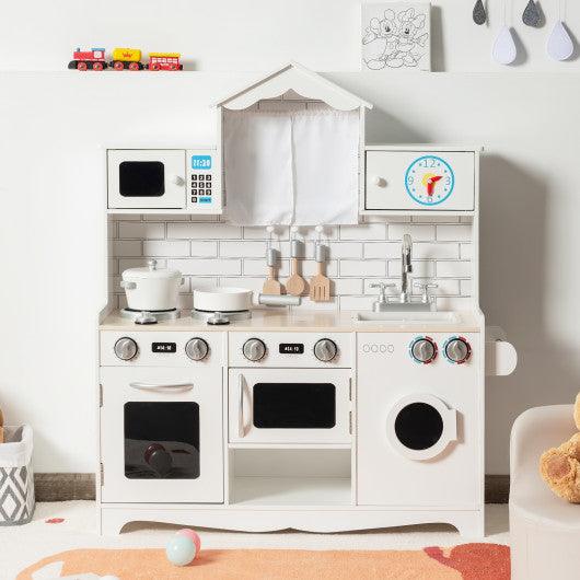 Wooden Kids Kitchen with Washing Machine at Set Shop and Smile