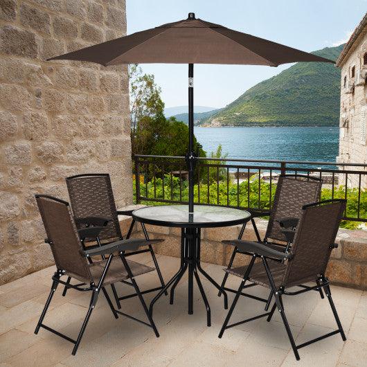 4 Pieces Folding Dining Chairs with Steel Armrests and Sling Back at Set Shop and Smile