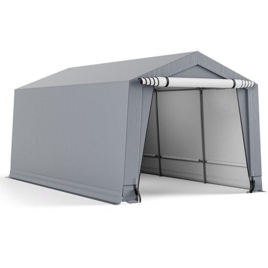 10 x 16/10 x 20 Feet Outdoor Heavy-Duty Carport with 2 Doors-10 x 16 ft at Set Shop and Smile