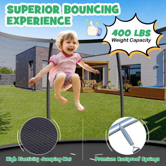 8 Feet ASTM Approved Recreational Trampoline with Ladder-Black at Set Shop and Smile