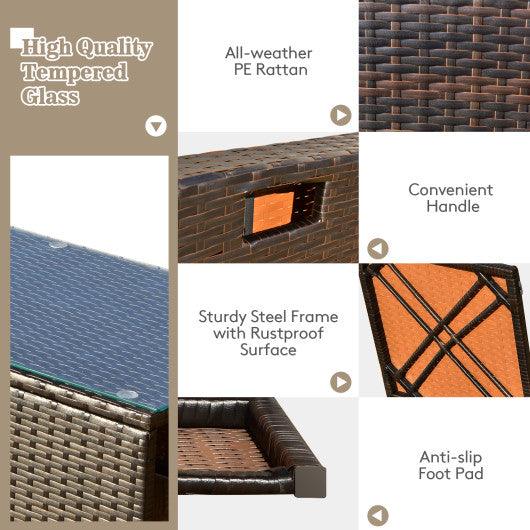 8 Pieces Patio Space-Saving Rattan Furniture Set with Storage Box and Waterproof Cover-Black at Set Shop and Smile