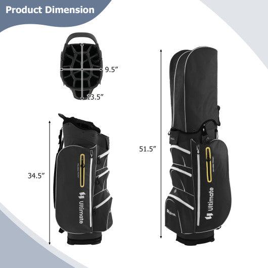 9.5 Inch Lightweight Golf Cart Bag with 15 Way Top Dividers-Black at Set Shop and Smile