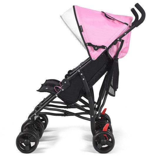 Foldable Twin Baby Double Stroller Ultralight Umbrella Kids Stroller-Pink at Set Shop and Smile