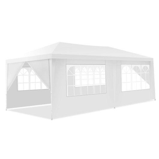 10 x 20 Feet 6 Sidewalls Canopy Tent with Carry Bag-White at Set Shop and Smile