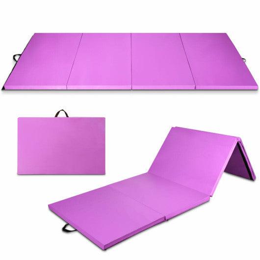 8 x 4 Feet Folding Gymnastics Tumbling Mat-Purple at Set Shop and Smile