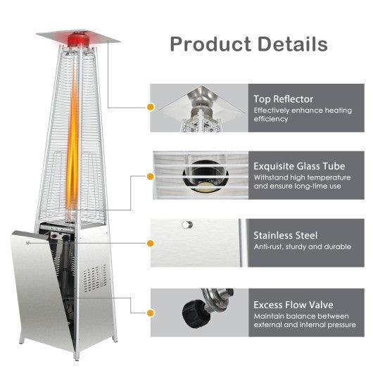 42000 BTU Pyramid Patio Heater with Wheels - Costway - NP10129 - Set Shop and Smile