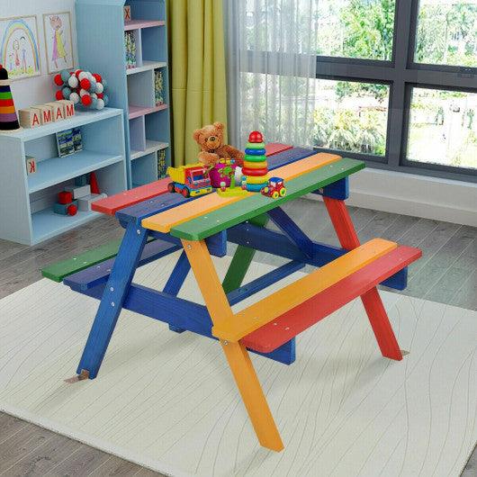 4 Seat Kids Picnic Table with Umbrella at Set Shop and Smile