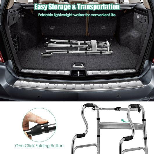 Aluminum Heavy-Duty Folding Wheeled Stand-Assist Walker-Gray at Set Shop and Smile