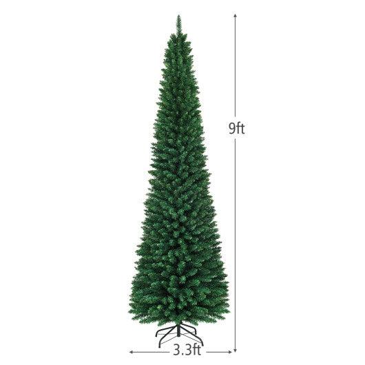 PVC Artificial Slim Pencil Christmas Tree-9 Feet at Set Shop and Smile