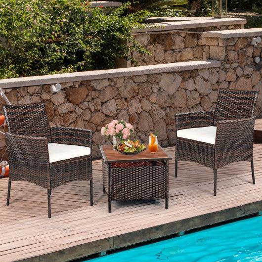 2 Pieces Outdoor PE Rattan Armchairs with Removable Cushions at Set Shop and Smile