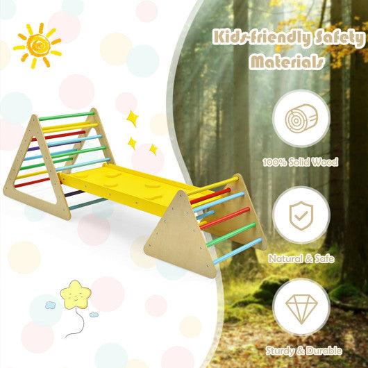 3 in 1 Wooden Set of 2 Triangle Climber with Ramp for Slid at Set Shop and Smile