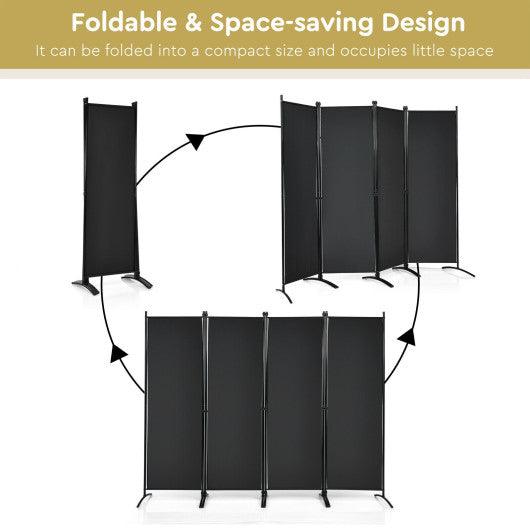 4-Panel Room Divider with Steel Frame-Black at Set Shop and Smile