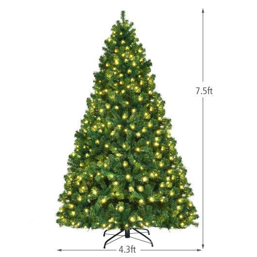 7.5 Feet PVC Artificial Christmas Tree with LED Lights-7.5 ft at Set Shop and Smile