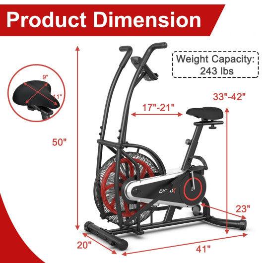 Upright Air Bike with Unlimited Resistance-Black at Set Shop and Smile