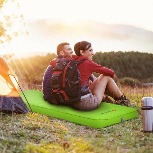 Self Inflating Folding Camping Sleeping Mattress with Carrying Bag-Green at Set Shop and Smile